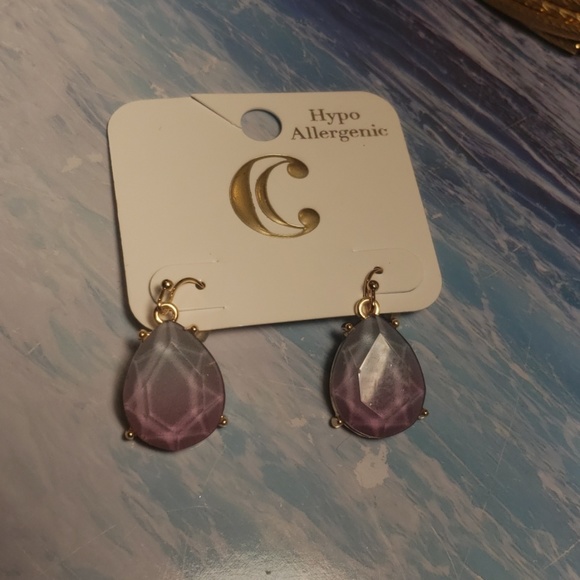 Impulse purple Hypo Allergenic Earrings - Picture 2 of 6